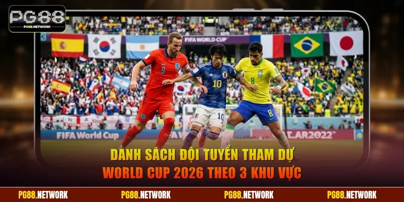 Danh sách đội tuyển tham dự World Cup 2026 theo 3 khu vực